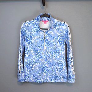 Lilly Pulitzer Blue and White Long Sleeve Top